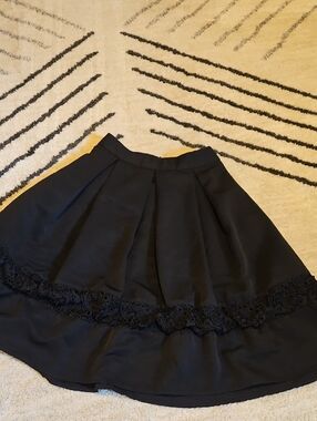 Express Black Circle Skirt with Lace Band